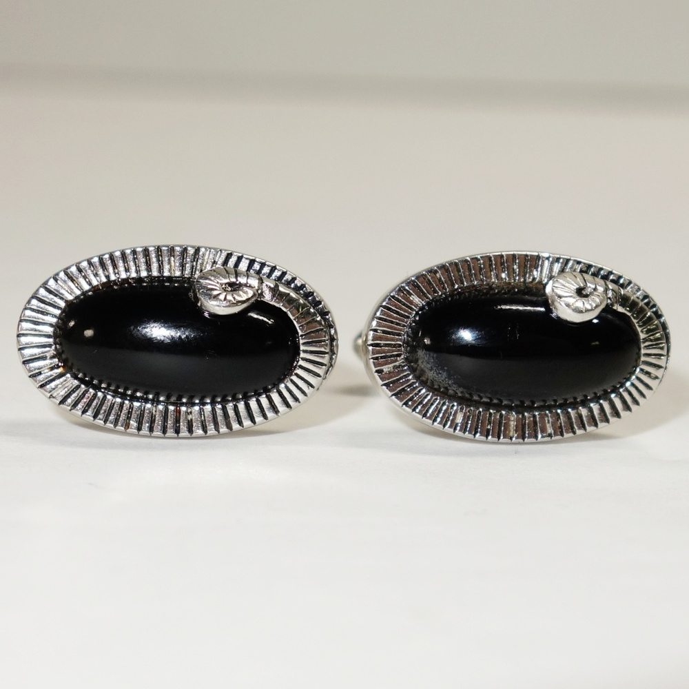 Vtg Swank Ouroboros Snake Tail Oval Cufflinks